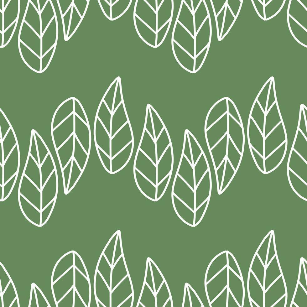 Seamless pattern. leaf pattren. minimal style background. hand drawn pattern vector