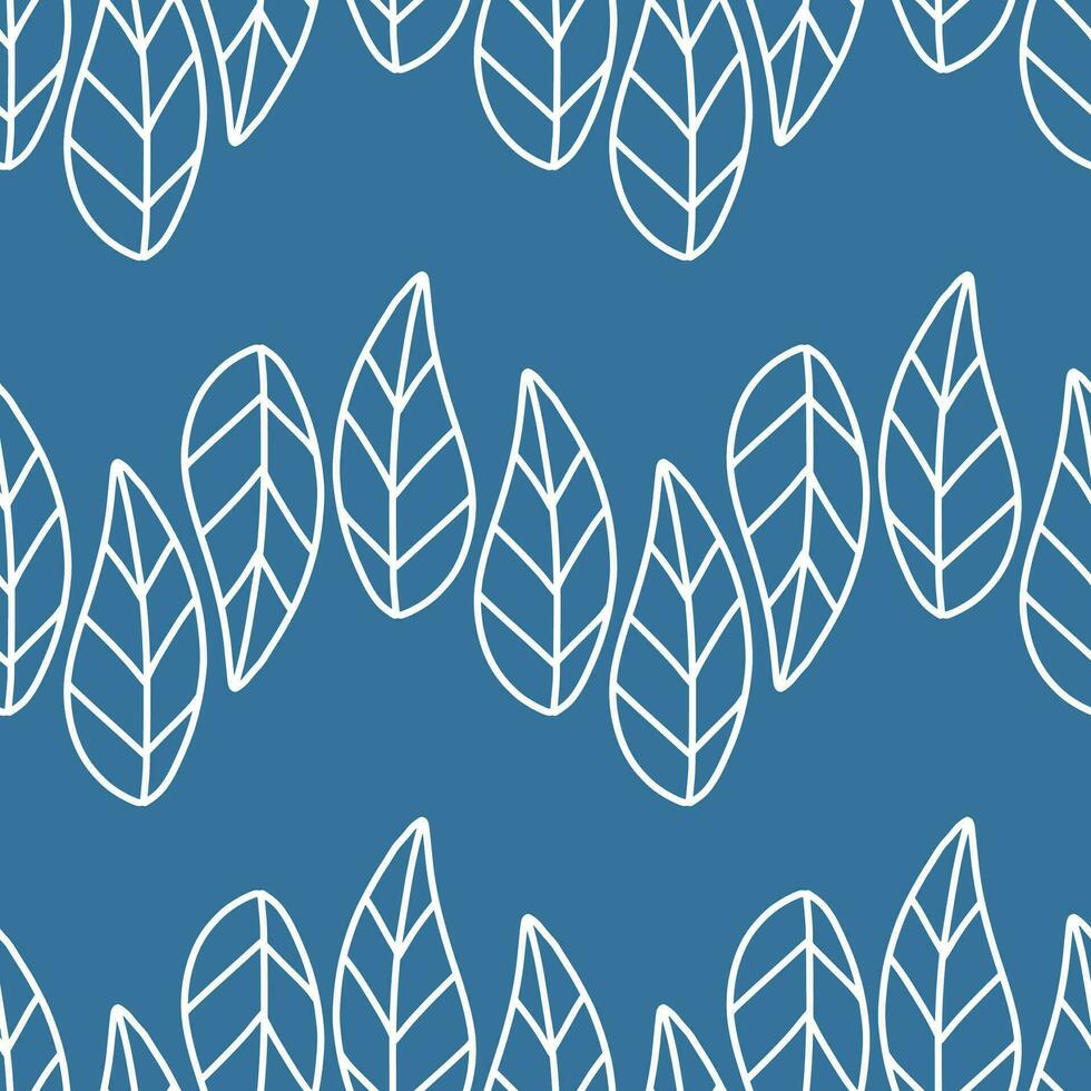 Seamless pattern. leaf pattren. minimal style background. hand drawn pattern vector