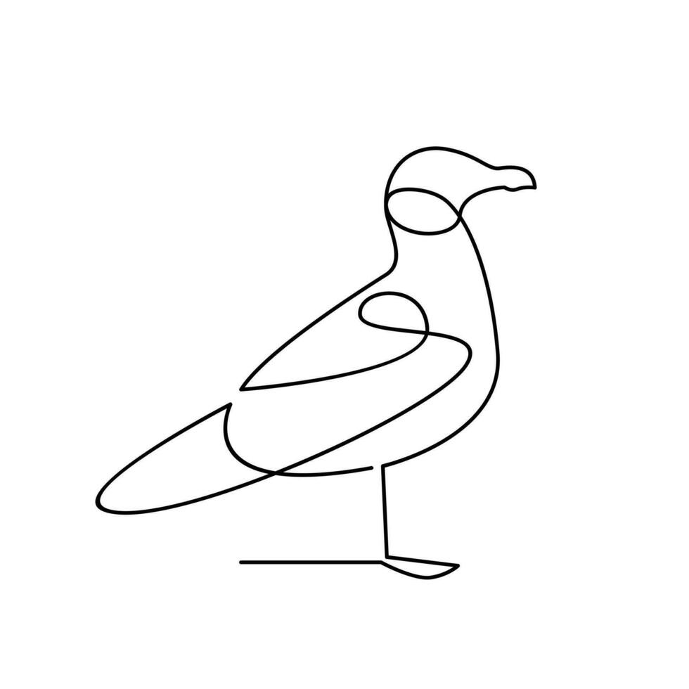 Seagull single line icon design illustration vector