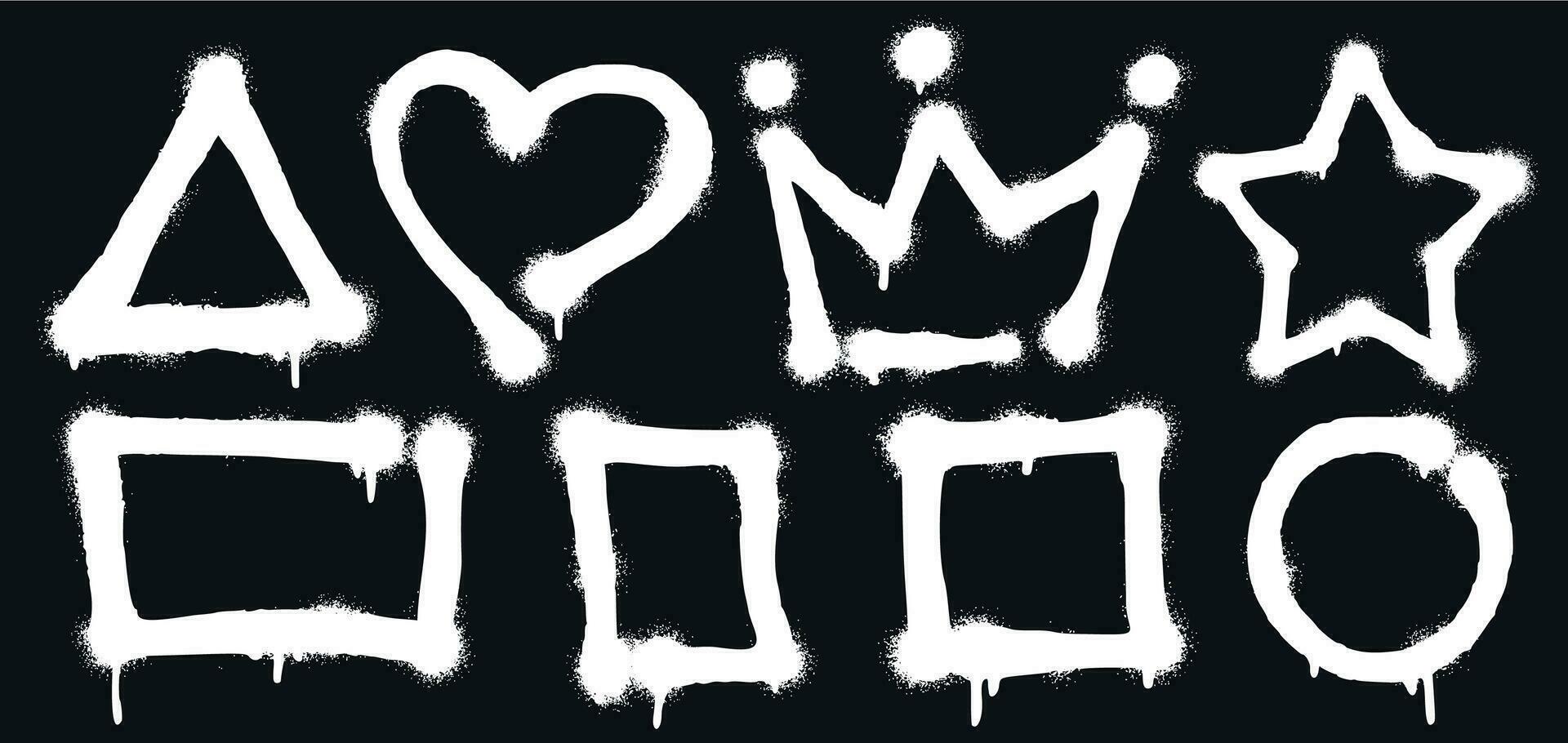 Graffiti spray frames. Stain graffiti isolated, paint shape splash vector