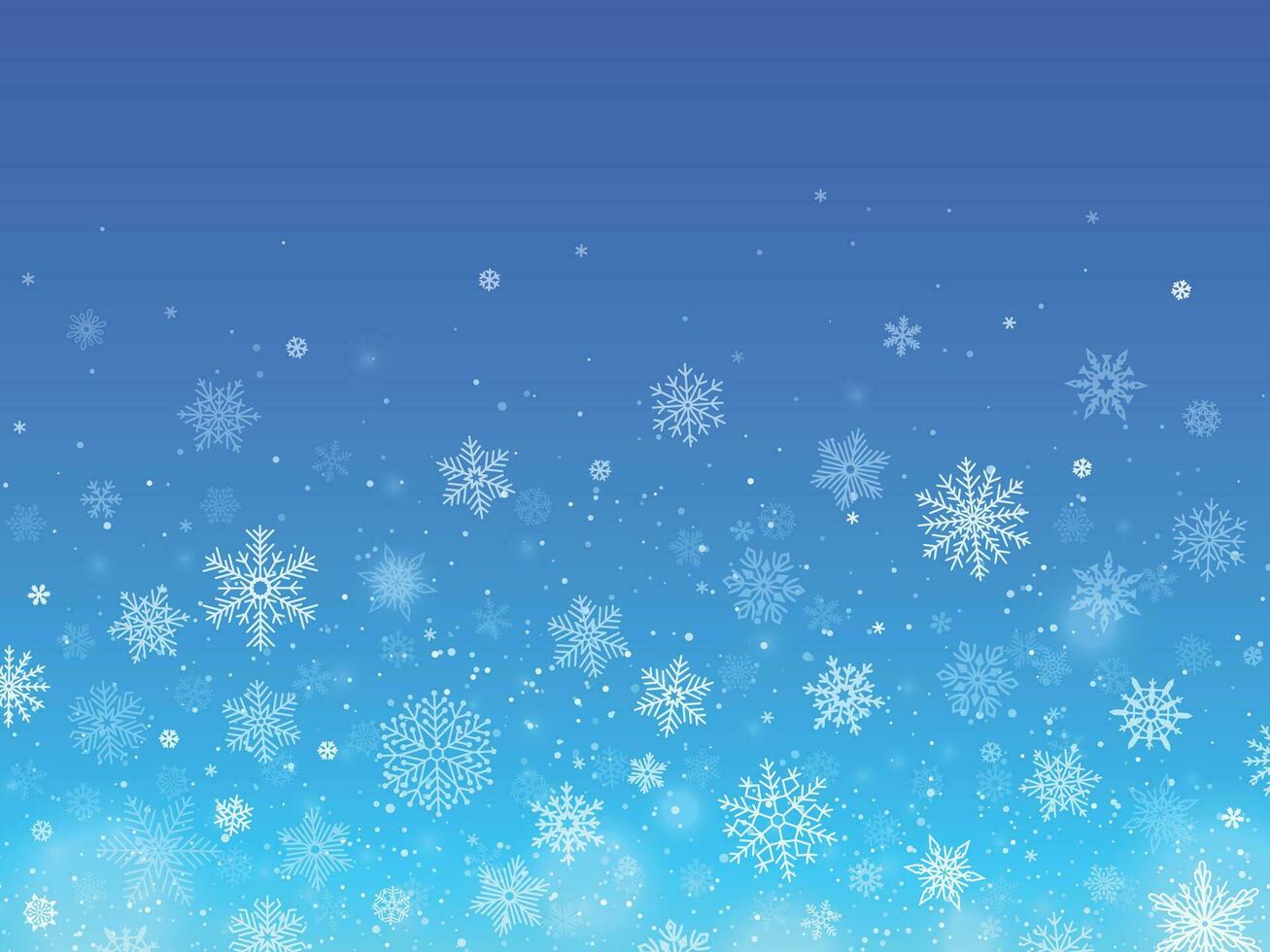 Snowflakes blue background. Winter falling snow. Christmas holiday decoration for greeting and invitation card vector