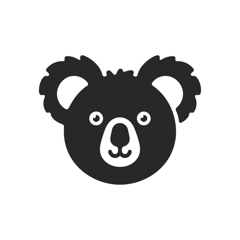 Cartoon Silhouette of a Koala Bear Logo Icon Symbol Vector Illustration