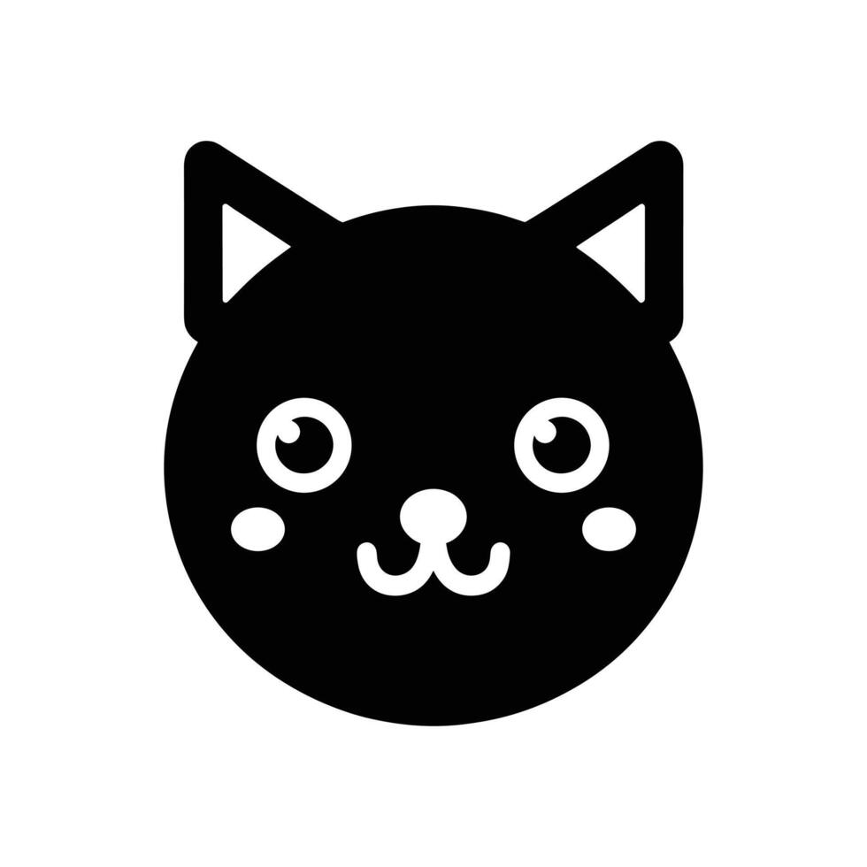 silueta dibujos animados gato cara logo icono símbolo vector ilustración