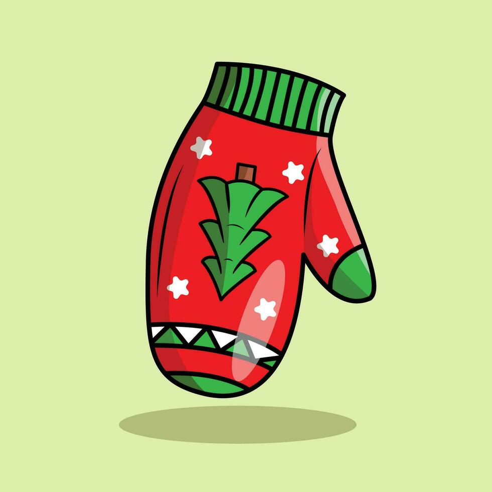 Red Christmas Gloves vector