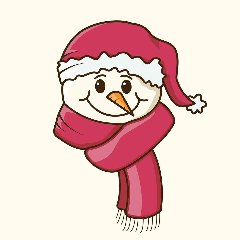 Snowman Cute Head vector