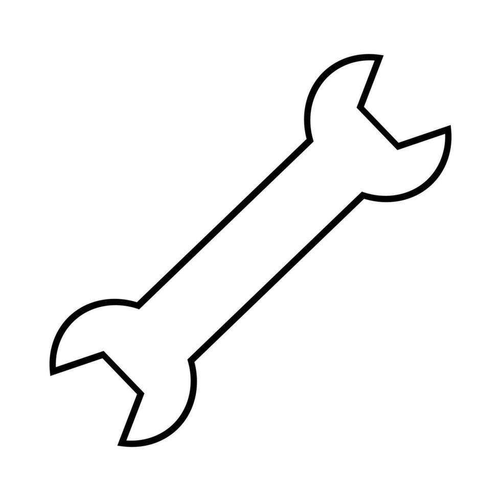 wrench tool icon over white background, Household appliance icons in line style. Suitable for design to introduce carpentry tools. Coloring educational media with a tool theme vector