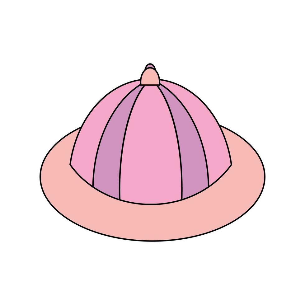 bebé sombrero. vector ilustración en garabatear estilo en un blanco antecedentes. elemento diseño para niños necesidades.