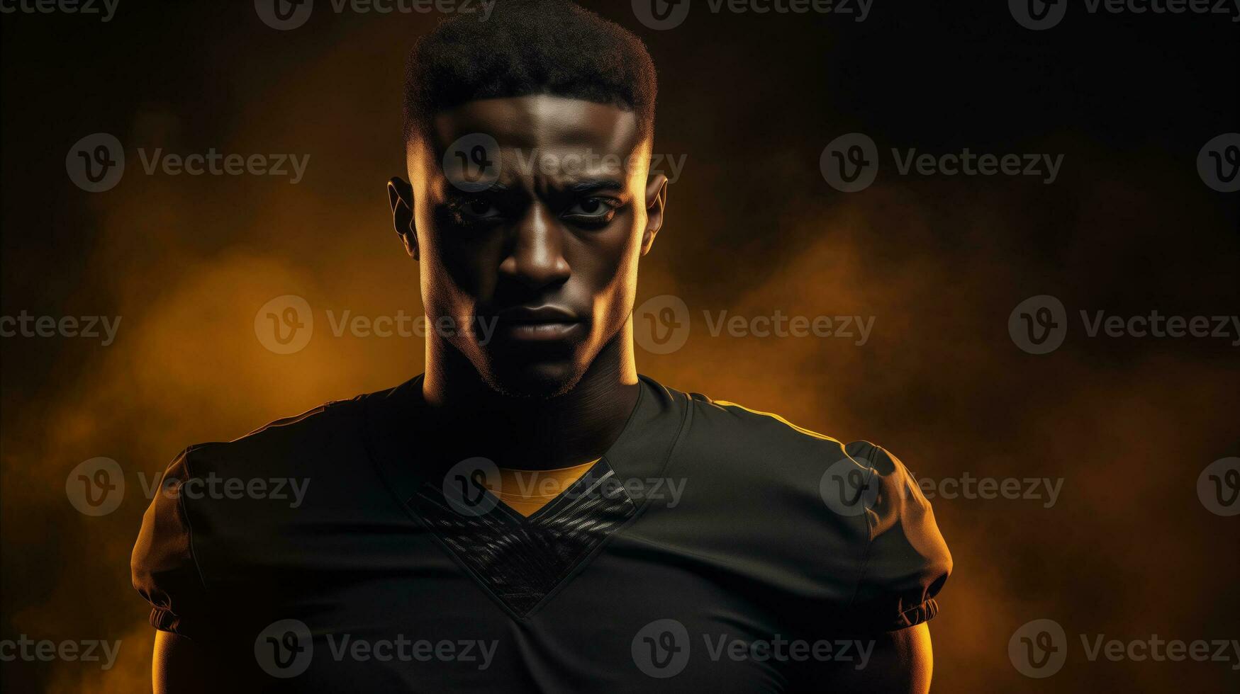 AI generated a portrait of a american football player photo