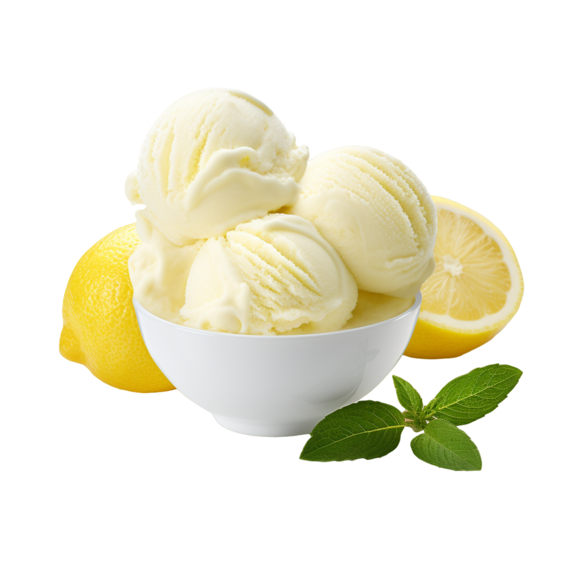 AI generated Lemon ice cream scoops 36181132 PNG