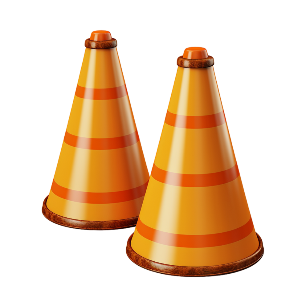 AI generated Road traffic cone border png