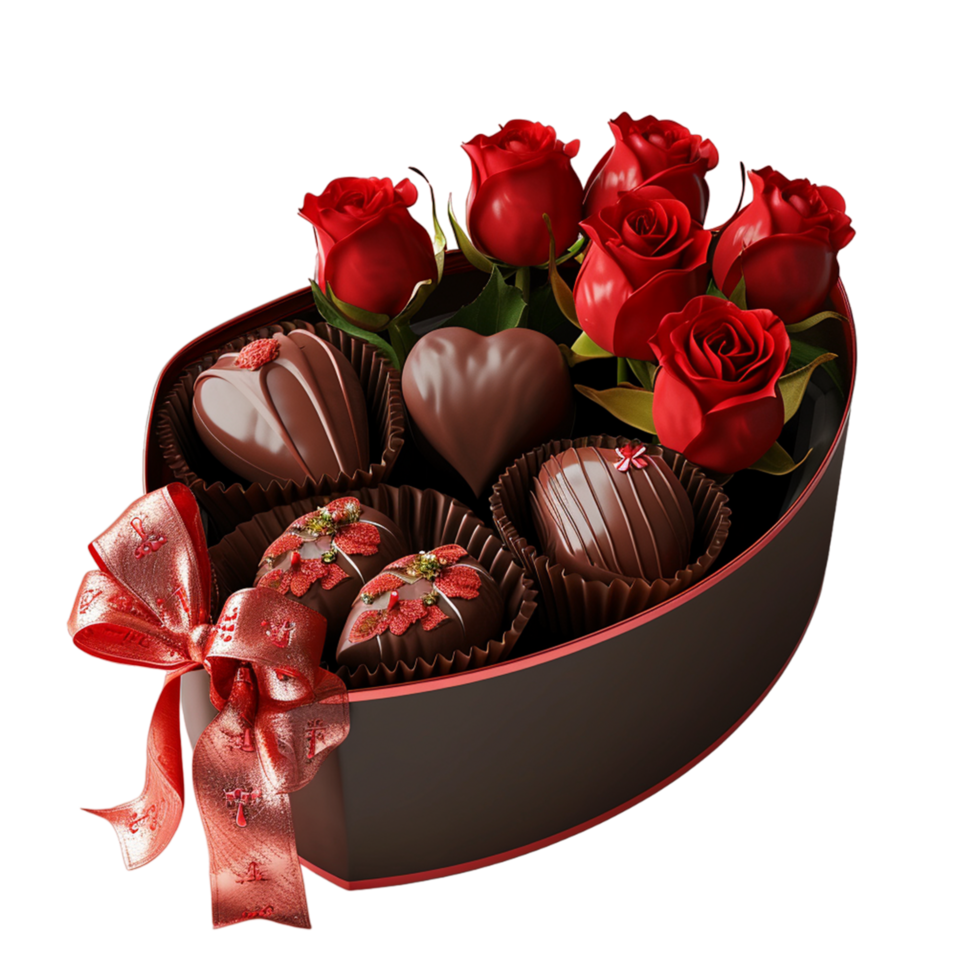 AI generated Valentines Day Chocolate Gift Box Brown png