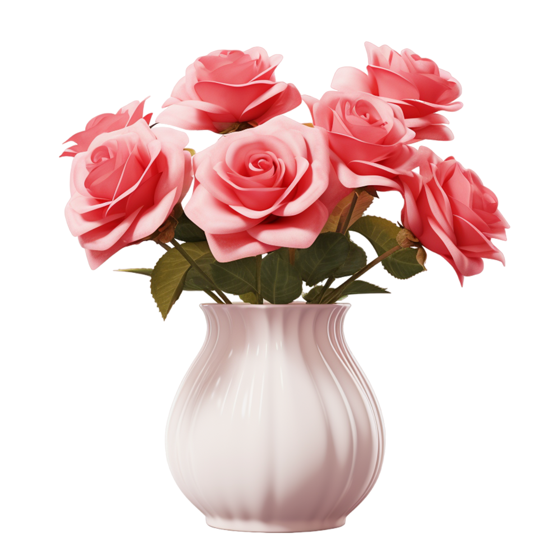 AI generated Beautiful Pink Roses in a Vase 36181197 PNG