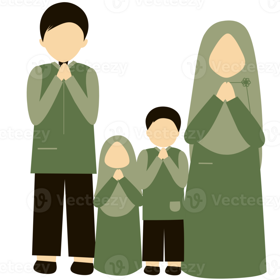 Faceless Muslim Family Greeting png