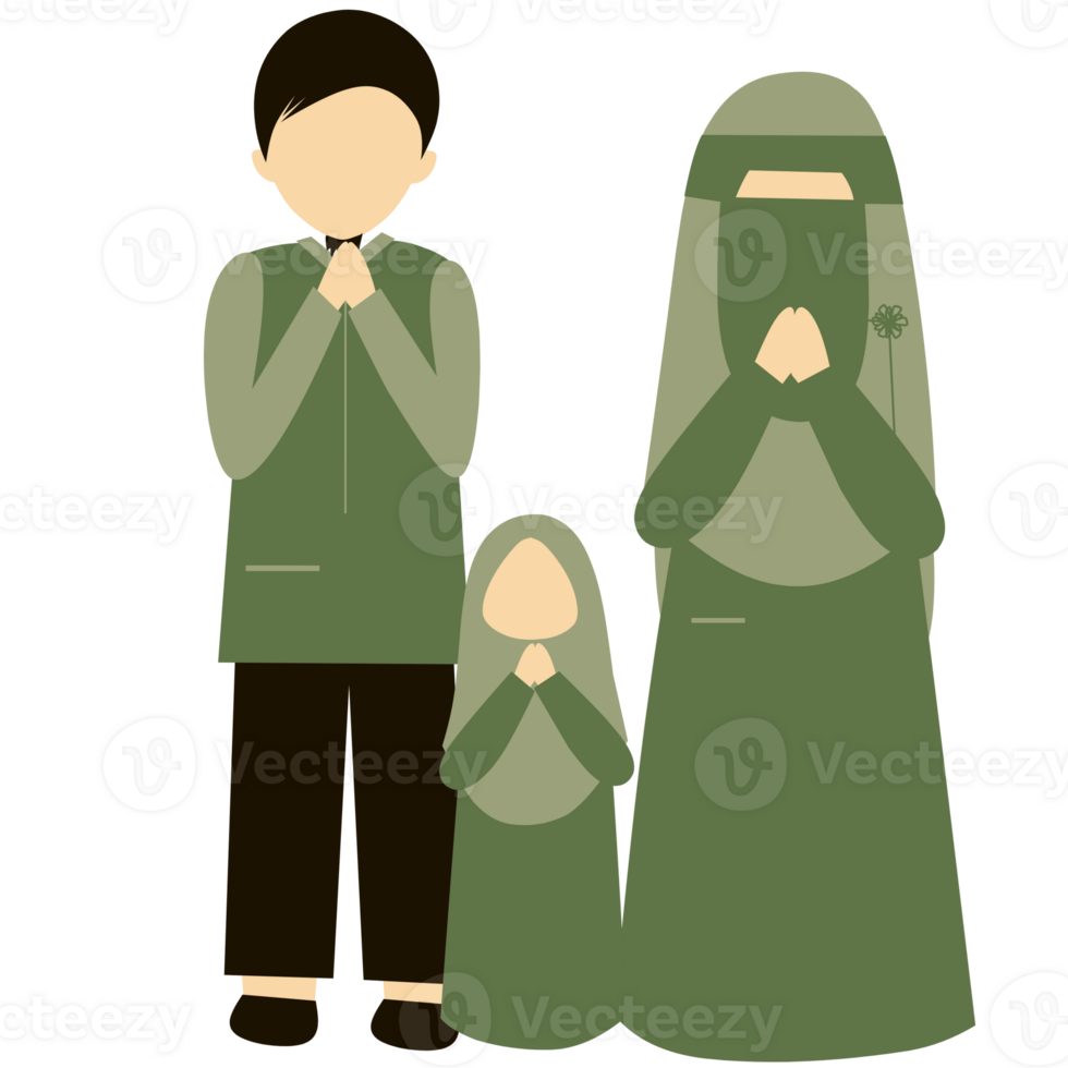 Faceless Muslim Family Greeting png