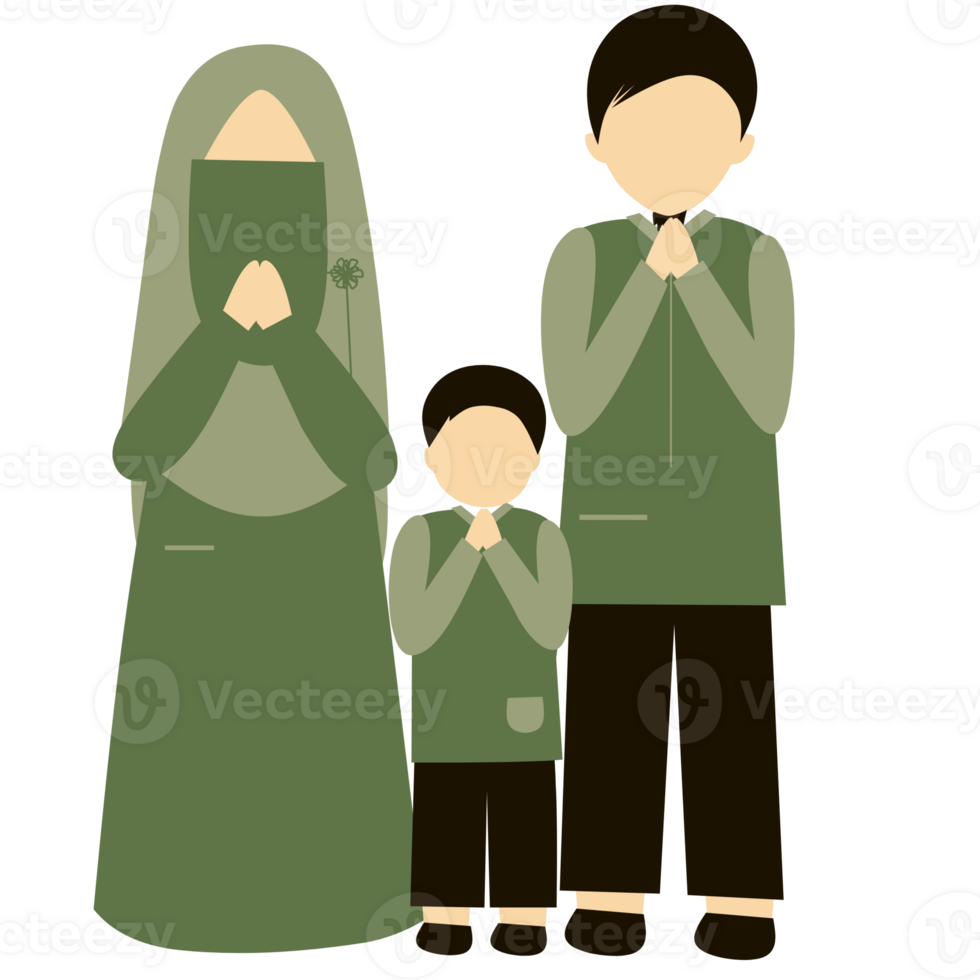 Faceless Muslim Family Greeting png