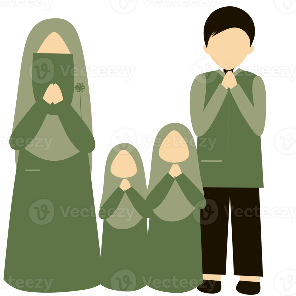 Faceless Muslim Family Greeting png