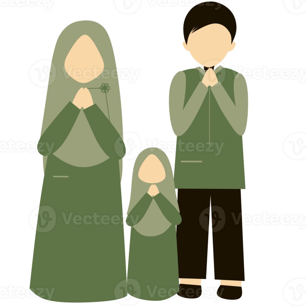 Faceless Muslim Family Greeting png