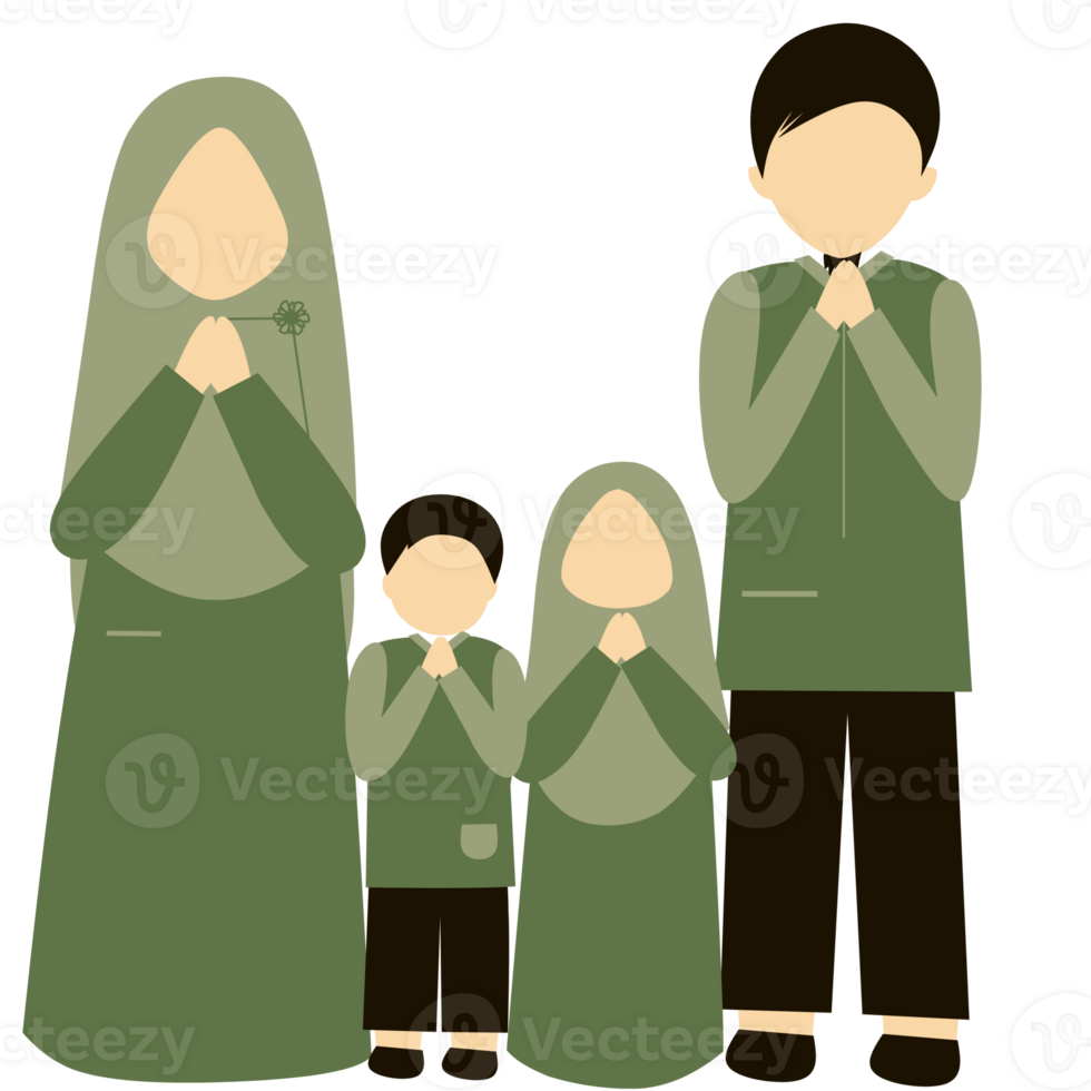 Faceless Muslim Family Greeting png