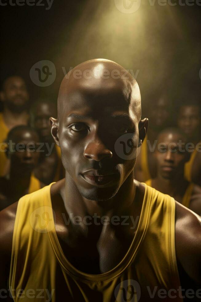AI generated Close-up photo of African basketball player