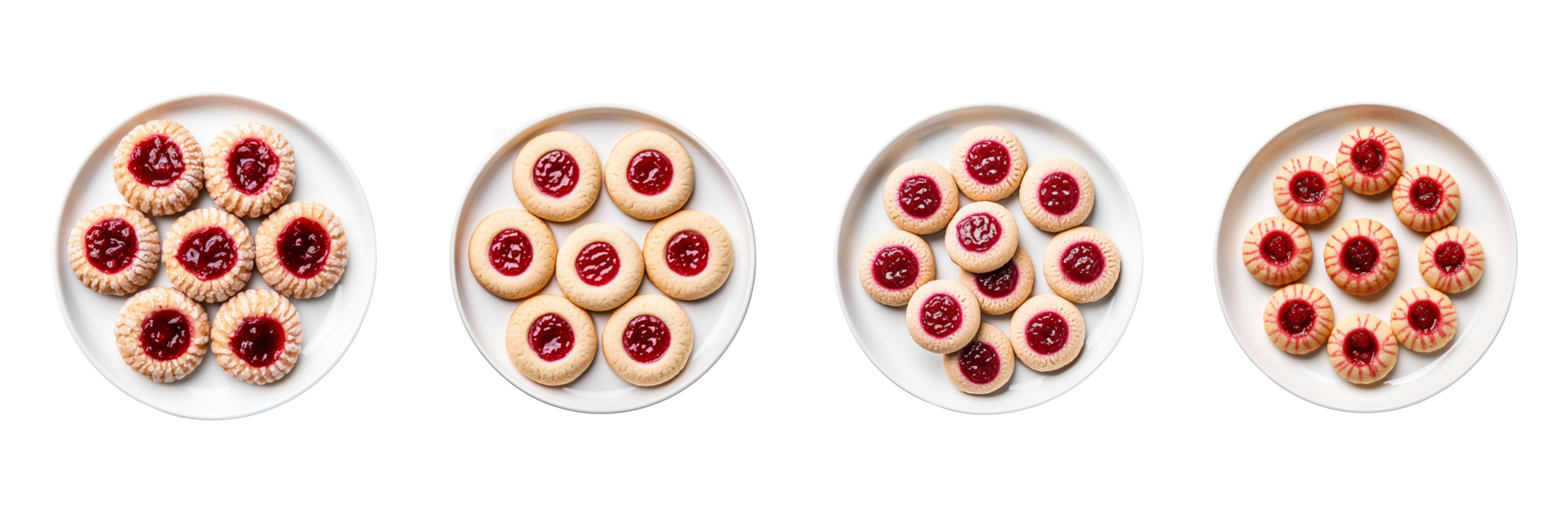 AI generated three plates with different types of cookies png
