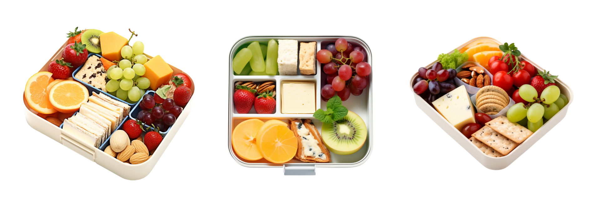 AI generated a tray with fruit and vegetables in it png