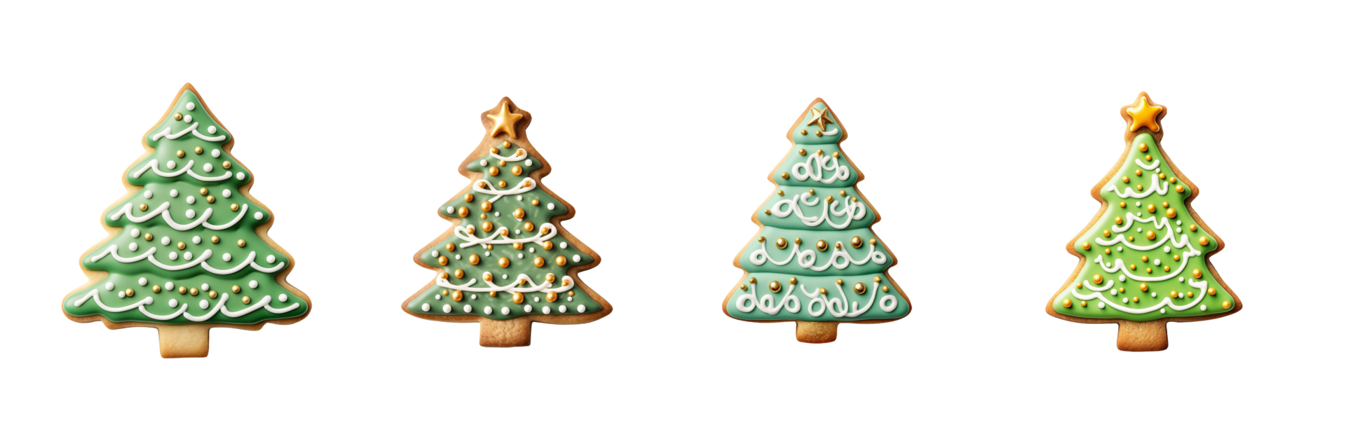 AI generated christmas tree cookies png