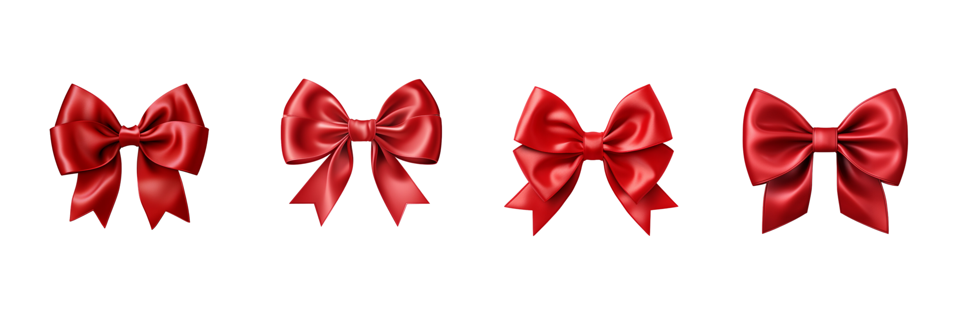 AI generated red bow png image