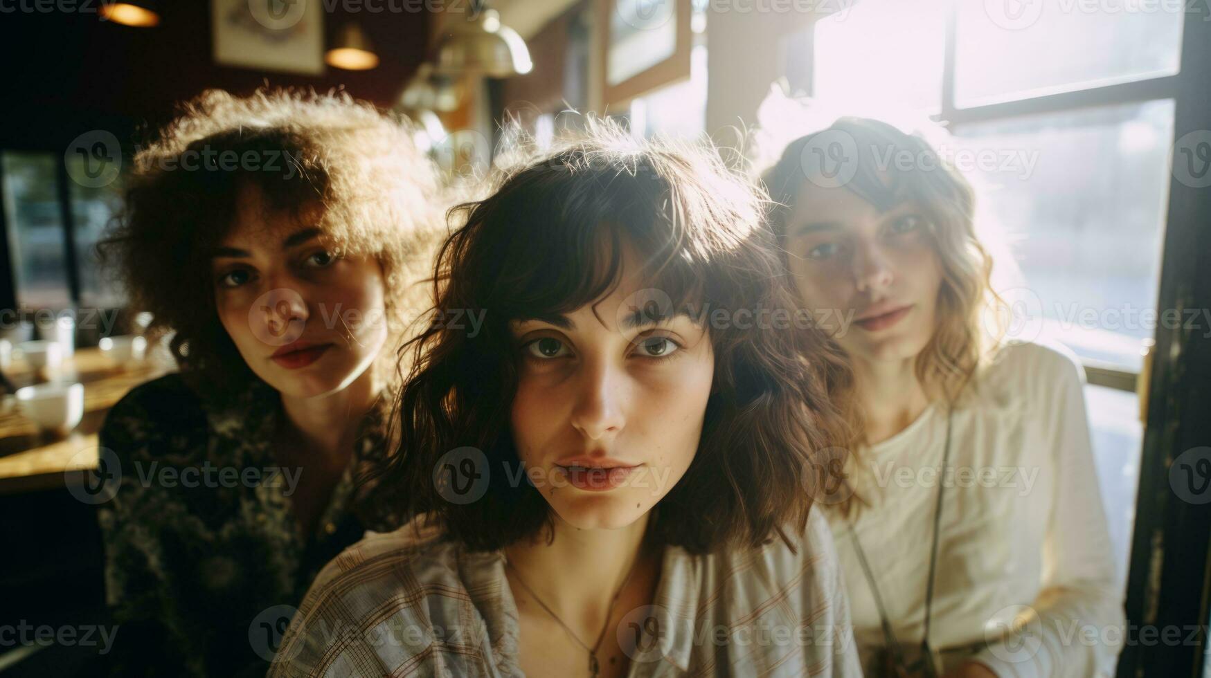 AI generated Group of young girlfriends. Generative AI photo