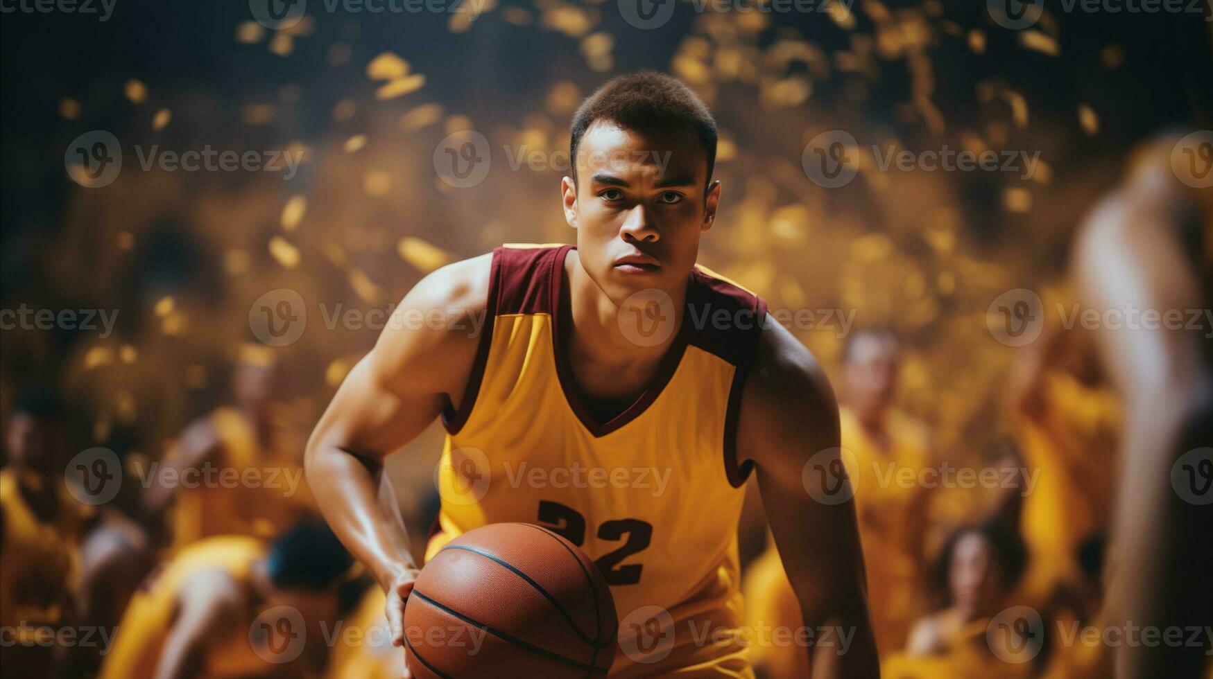 AI generated Close-up photo of African basketball player