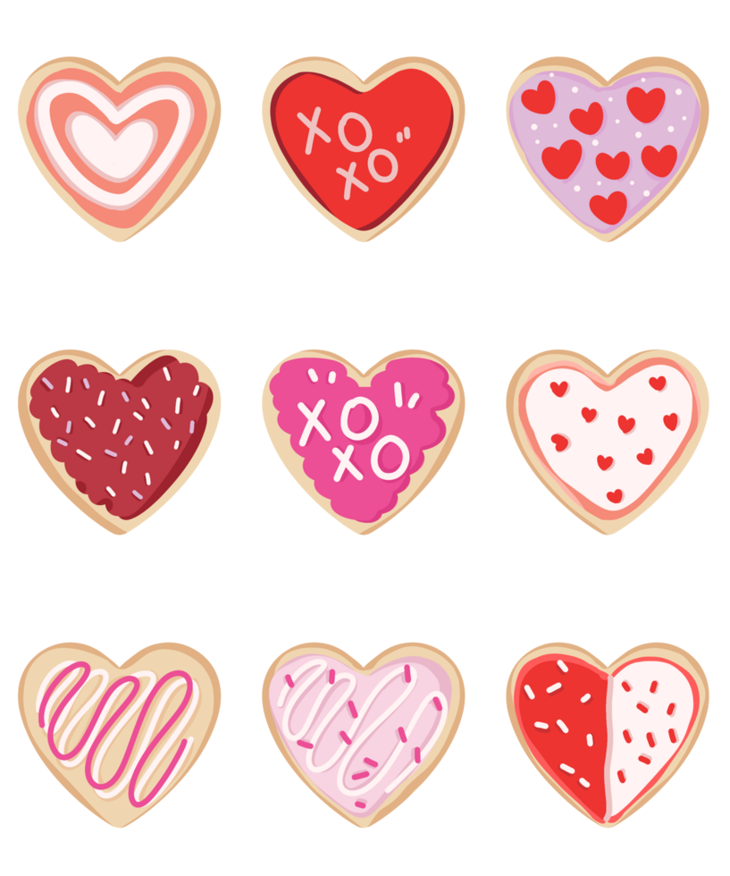 cuore biscotti San Valentino giorno clipart mano disegnato png