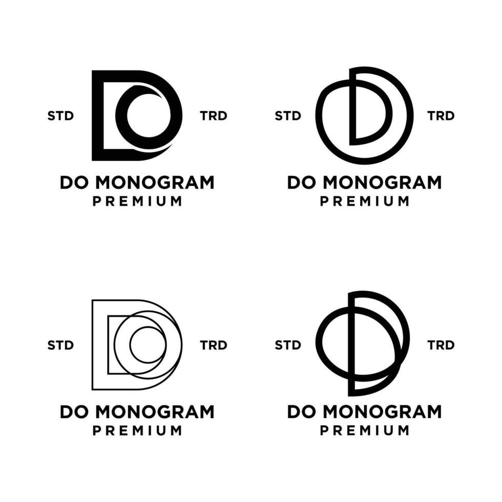Do Letter initial logo icon template vector