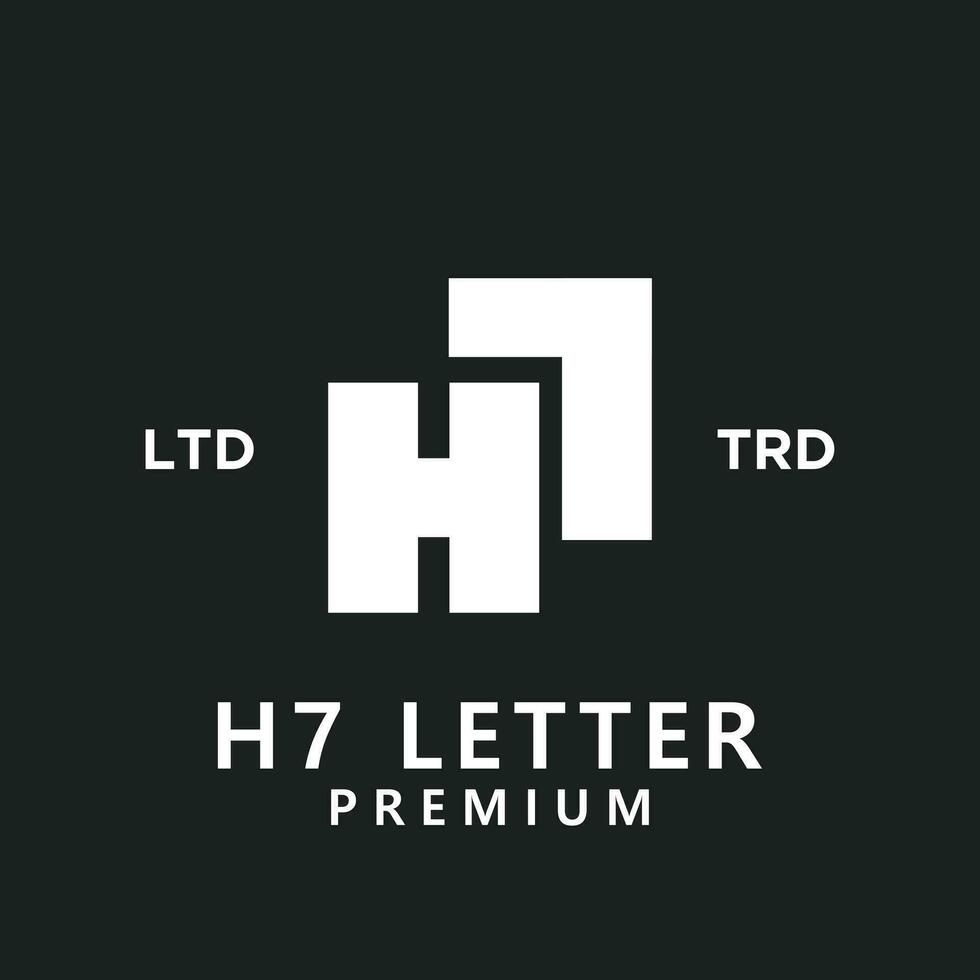 h7 letter logo icon design vector