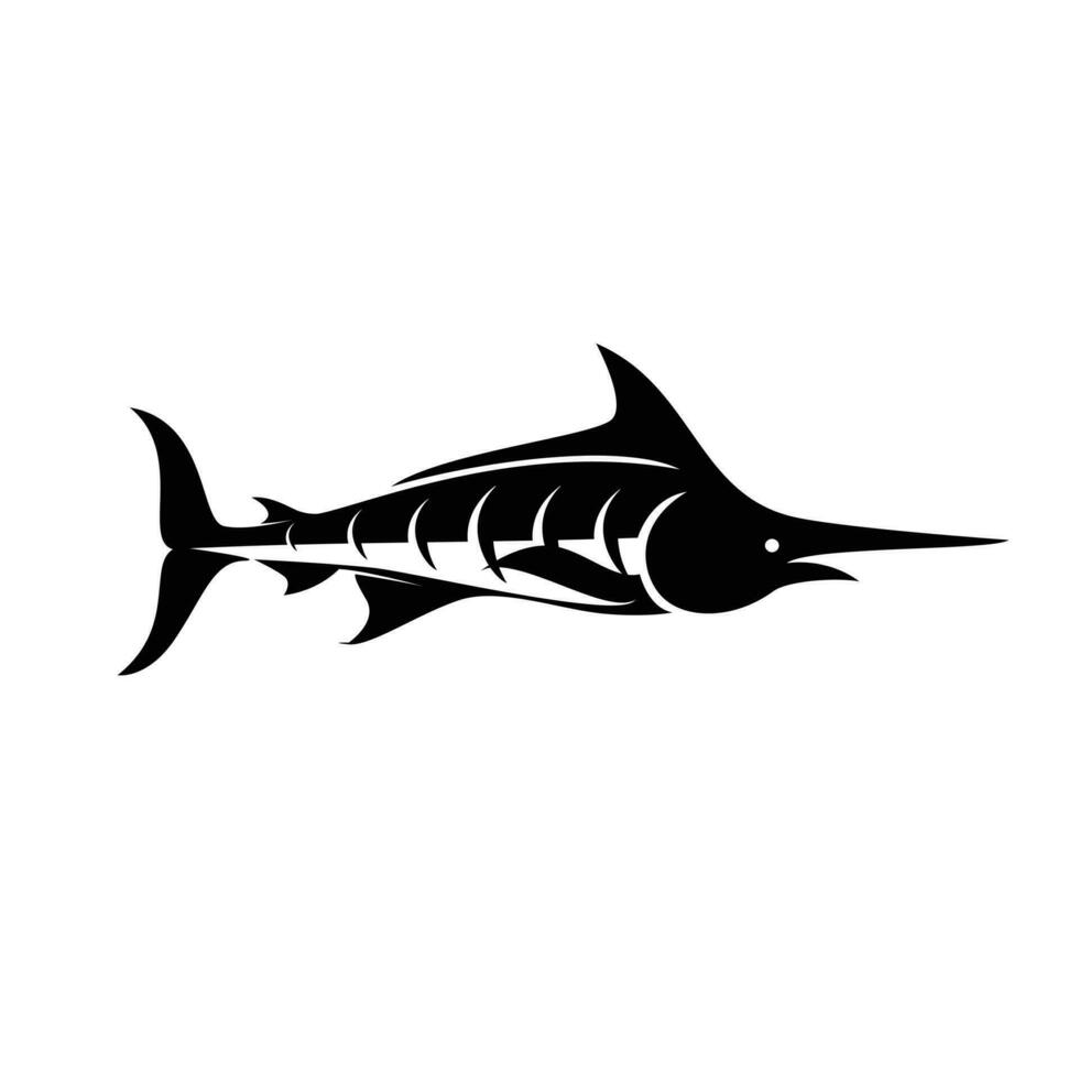 Marlin fish silhouette logo icon design vector