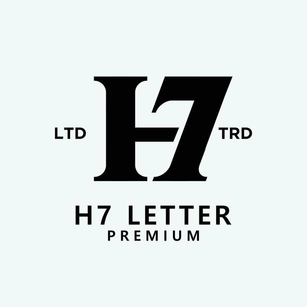 h7 letter logo icon design vector