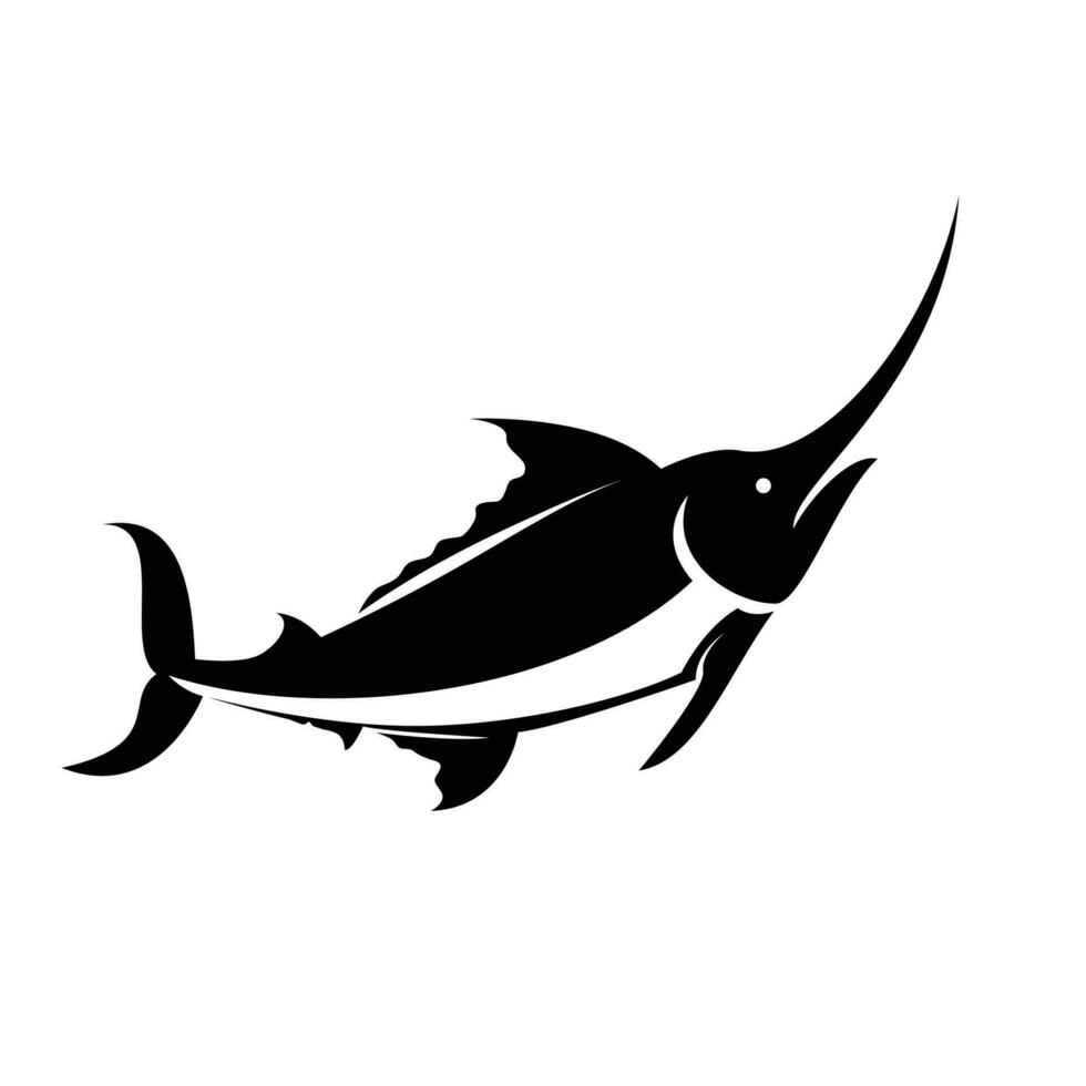 Marlin fish silhouette logo icon design vector