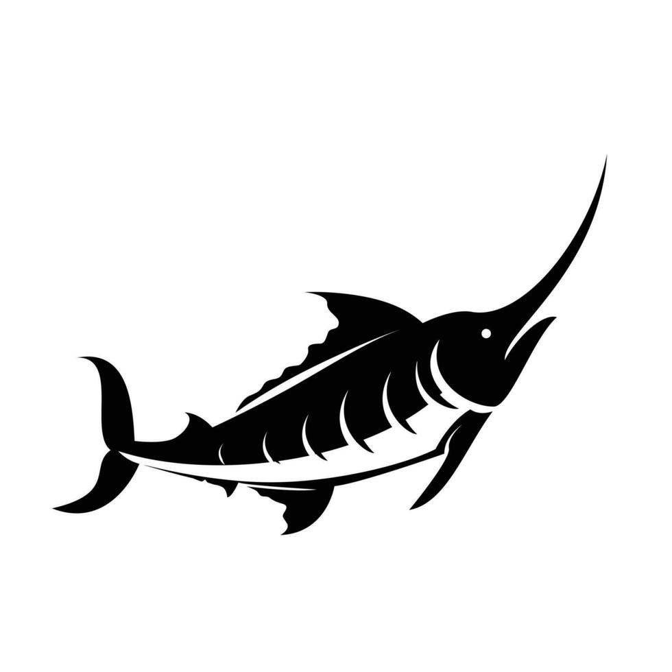 Marlin fish silhouette logo icon design vector