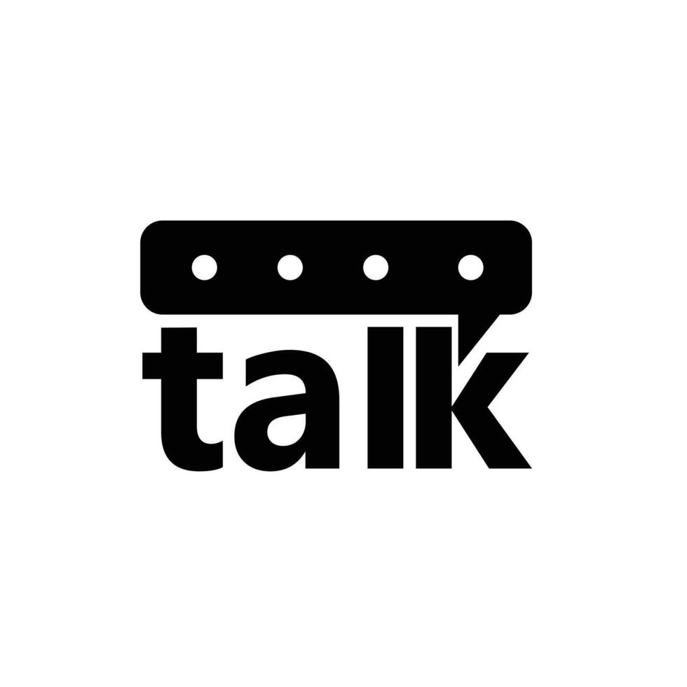 Talk speech chat letter logo icon design vector