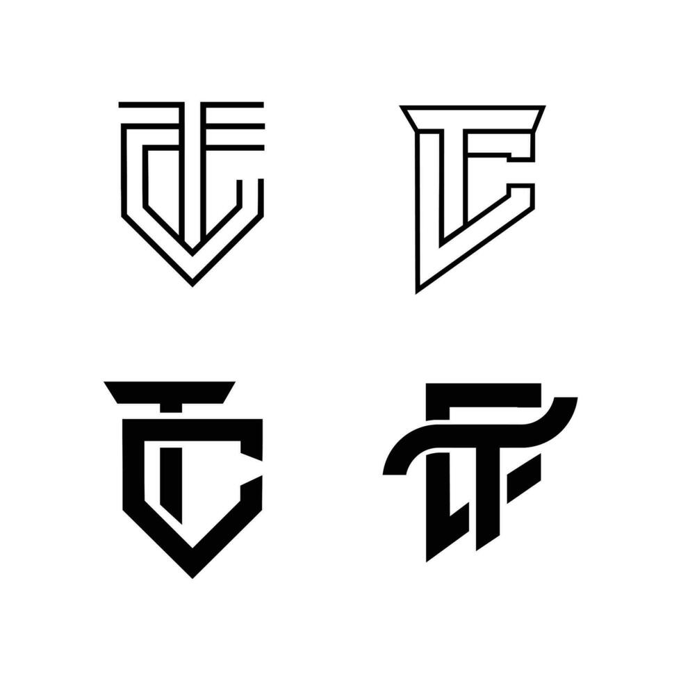 tc ct letter logo icon design vector