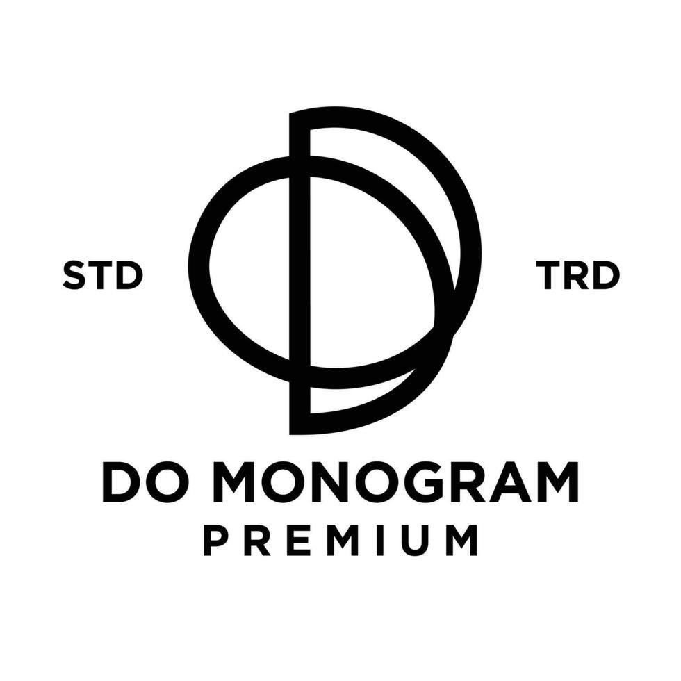 Do Letter initial logo icon template vector