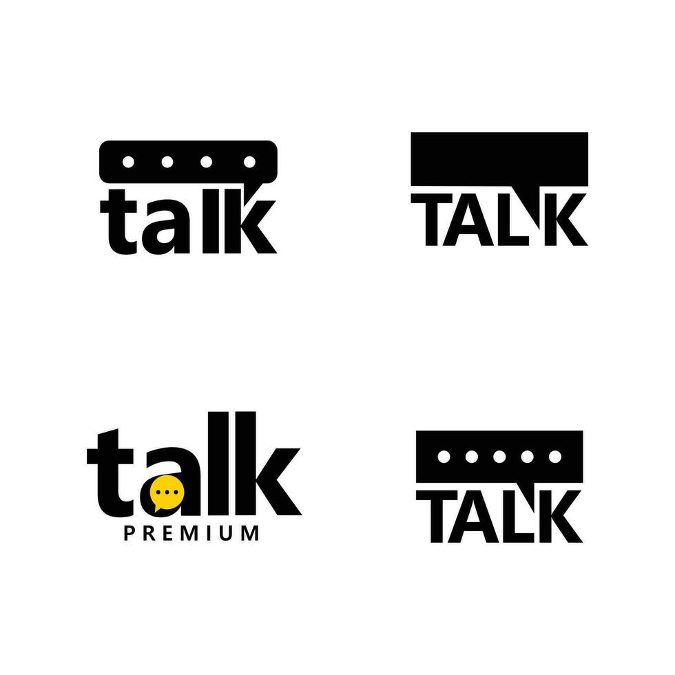 Talk speech chat letter logo icon design vector