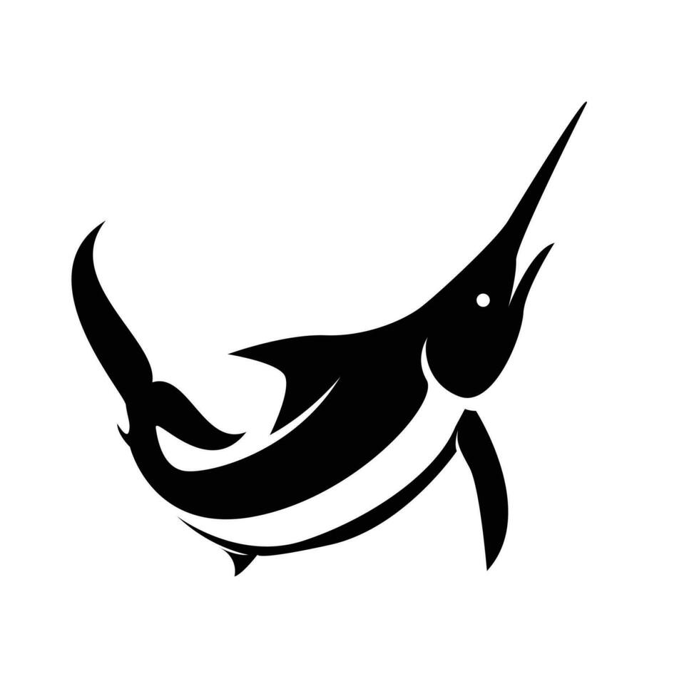 Marlin fish silhouette logo icon design vector