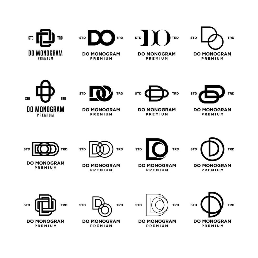 Do Letter initial logo icon template vector