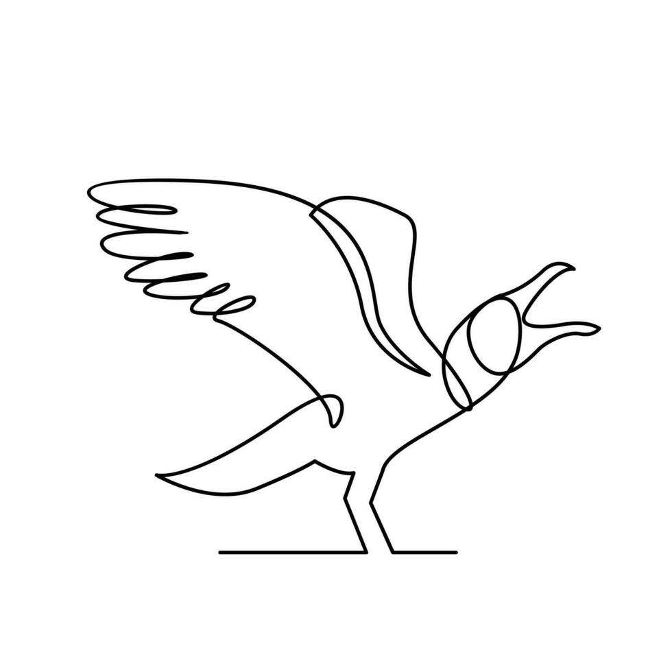 Seagull single line icon design illustration vector