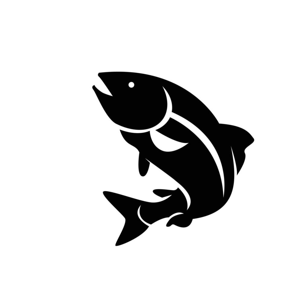 Salmon fish silhouette logo icon design illustration vector