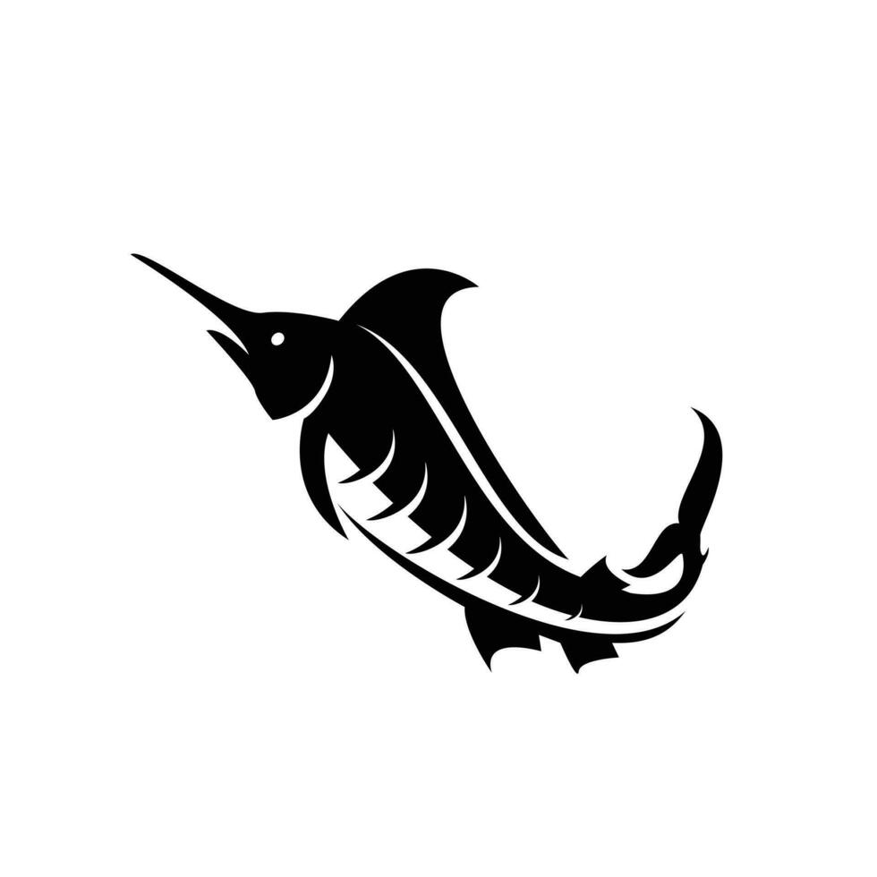 aguja pescado silueta logo icono diseño vector