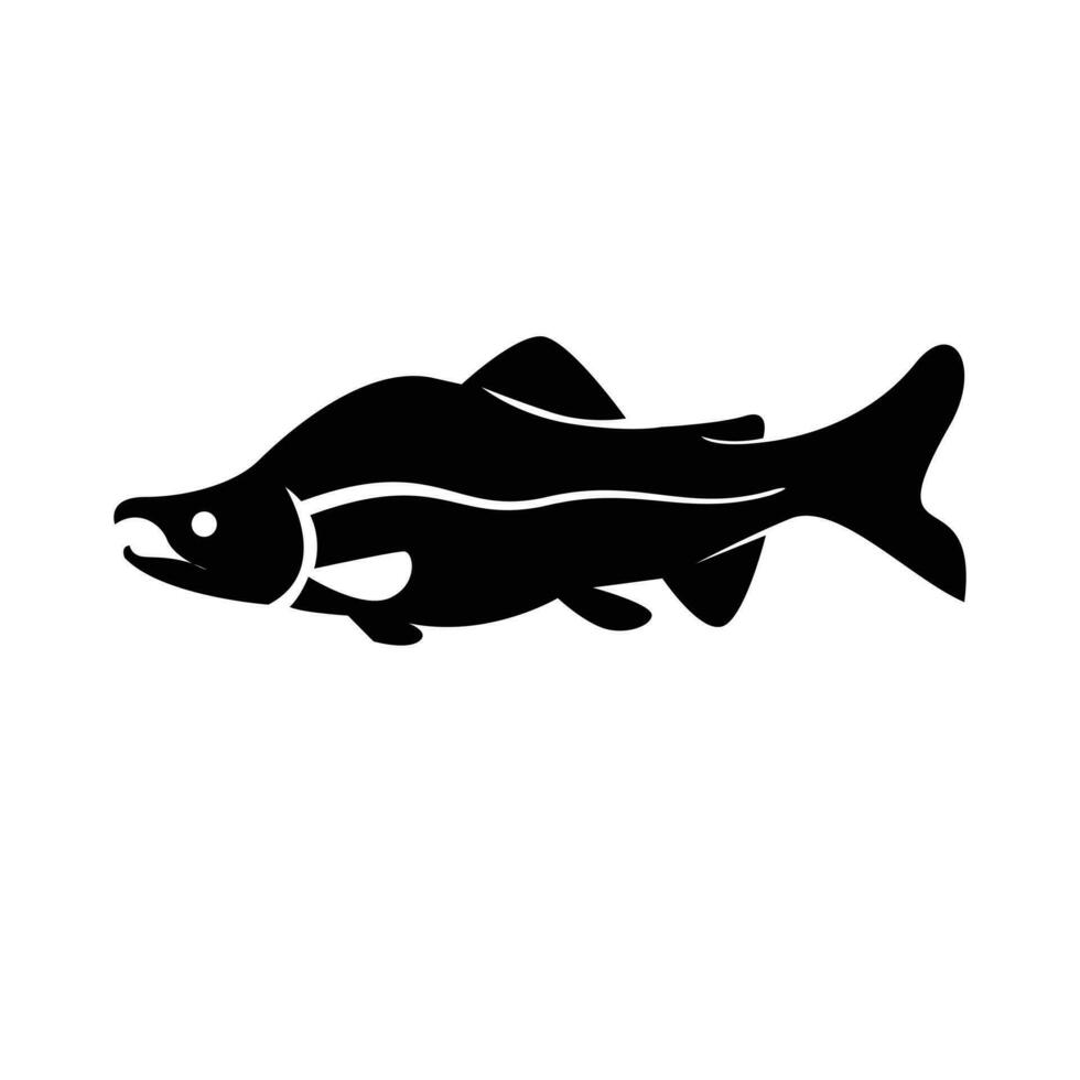 Salmon fish silhouette logo icon design illustration vector