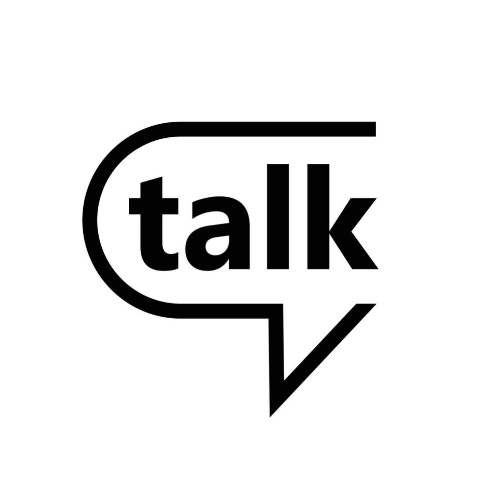 Talk speech chat letter logo icon design vector