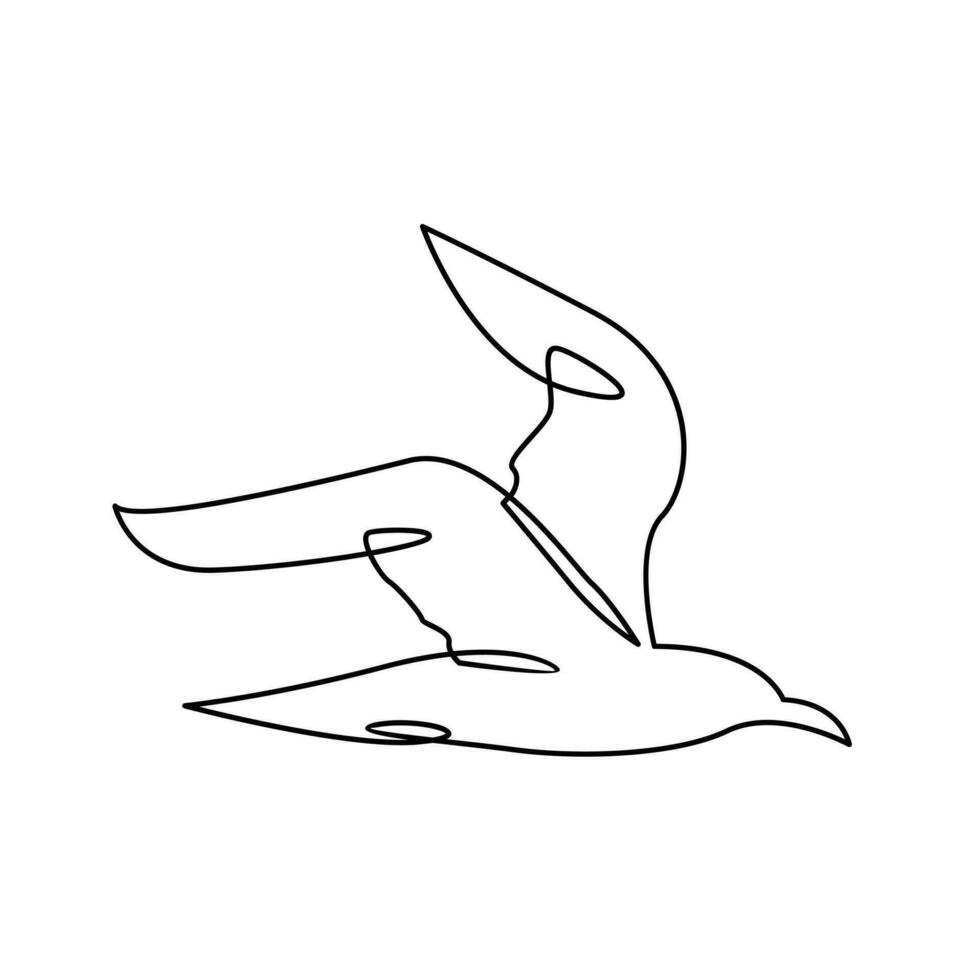 Seagull single line icon design illustration vector