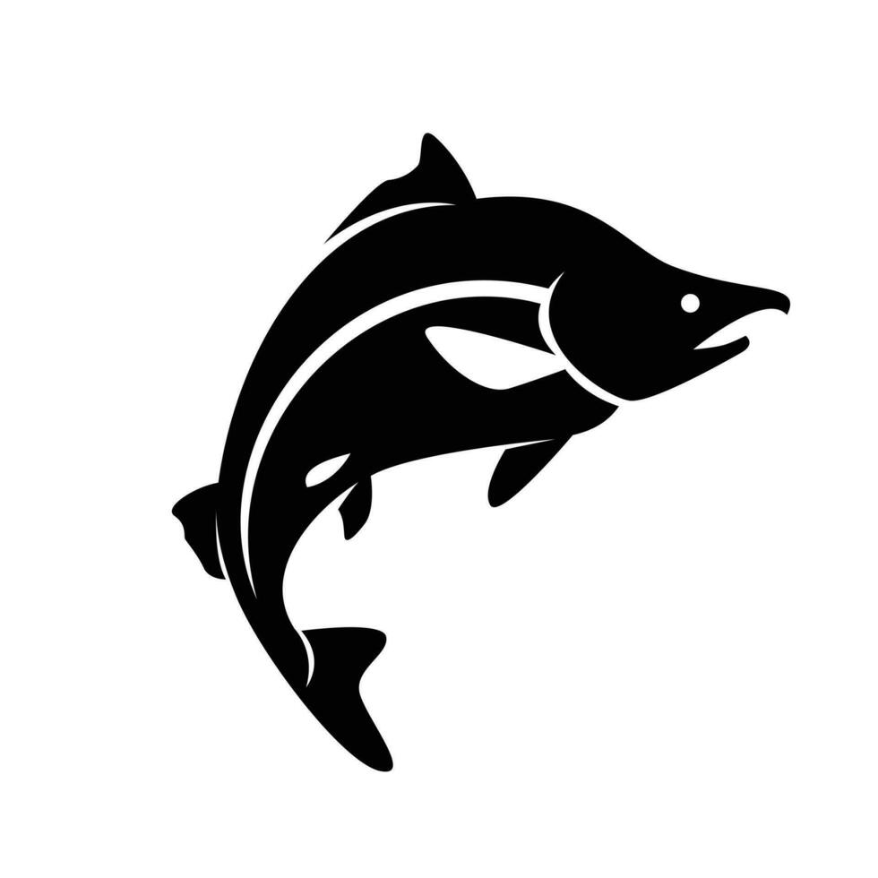 Salmon fish silhouette logo icon design illustration vector