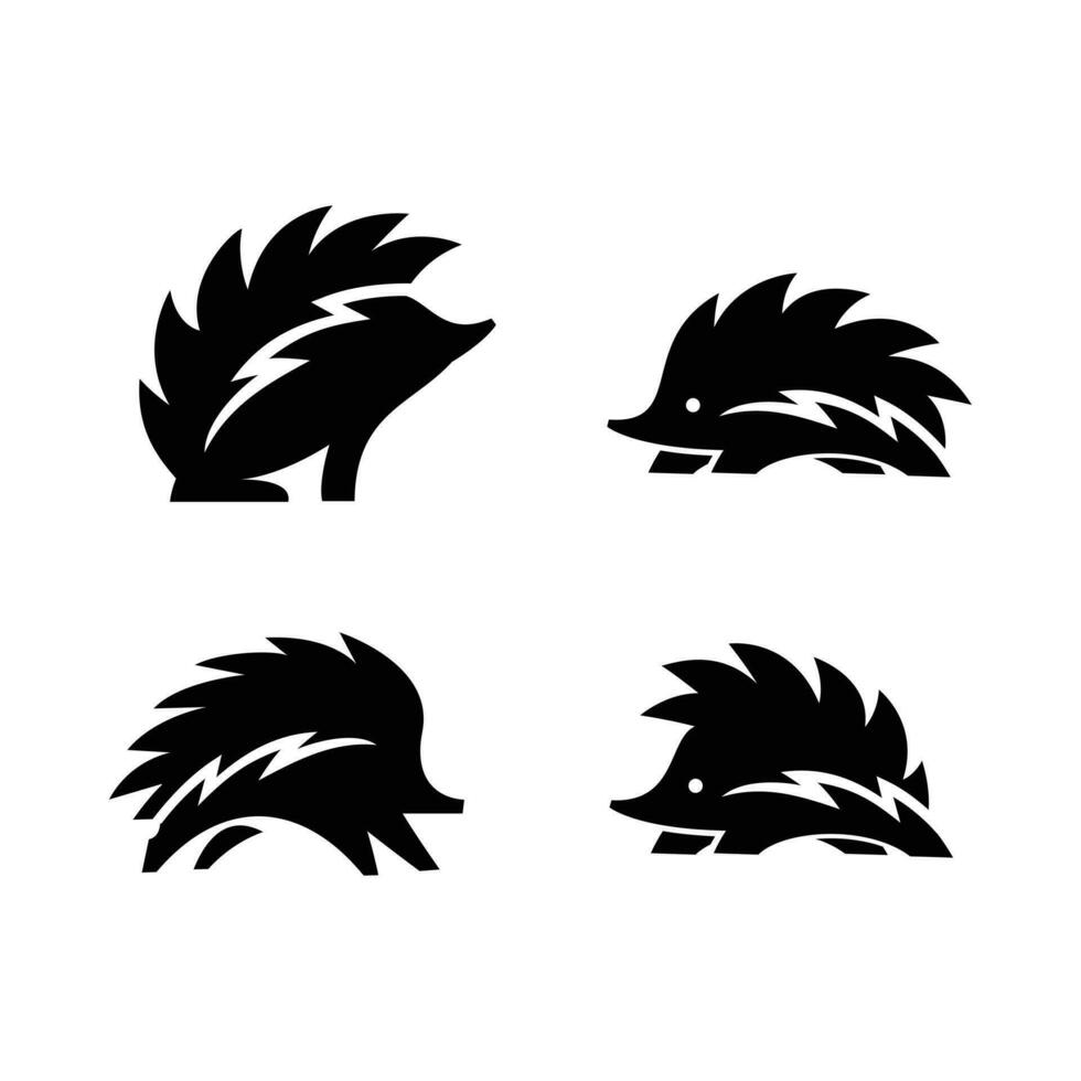 erizo logo icono diseño ilustración vector